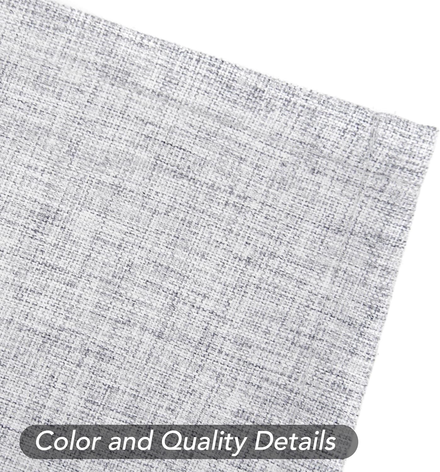 Linen 100% Blackout Grommet Curtains for Bedroom and Living Room,Light Grey,52X54 Inches,2 Panels