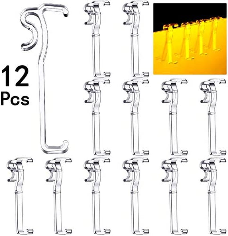 2.5 Inch Window Hidden Valance Blind Clips Clear Plastic Valance Retainer Clips for Horizontal Blind(12 Pieces)