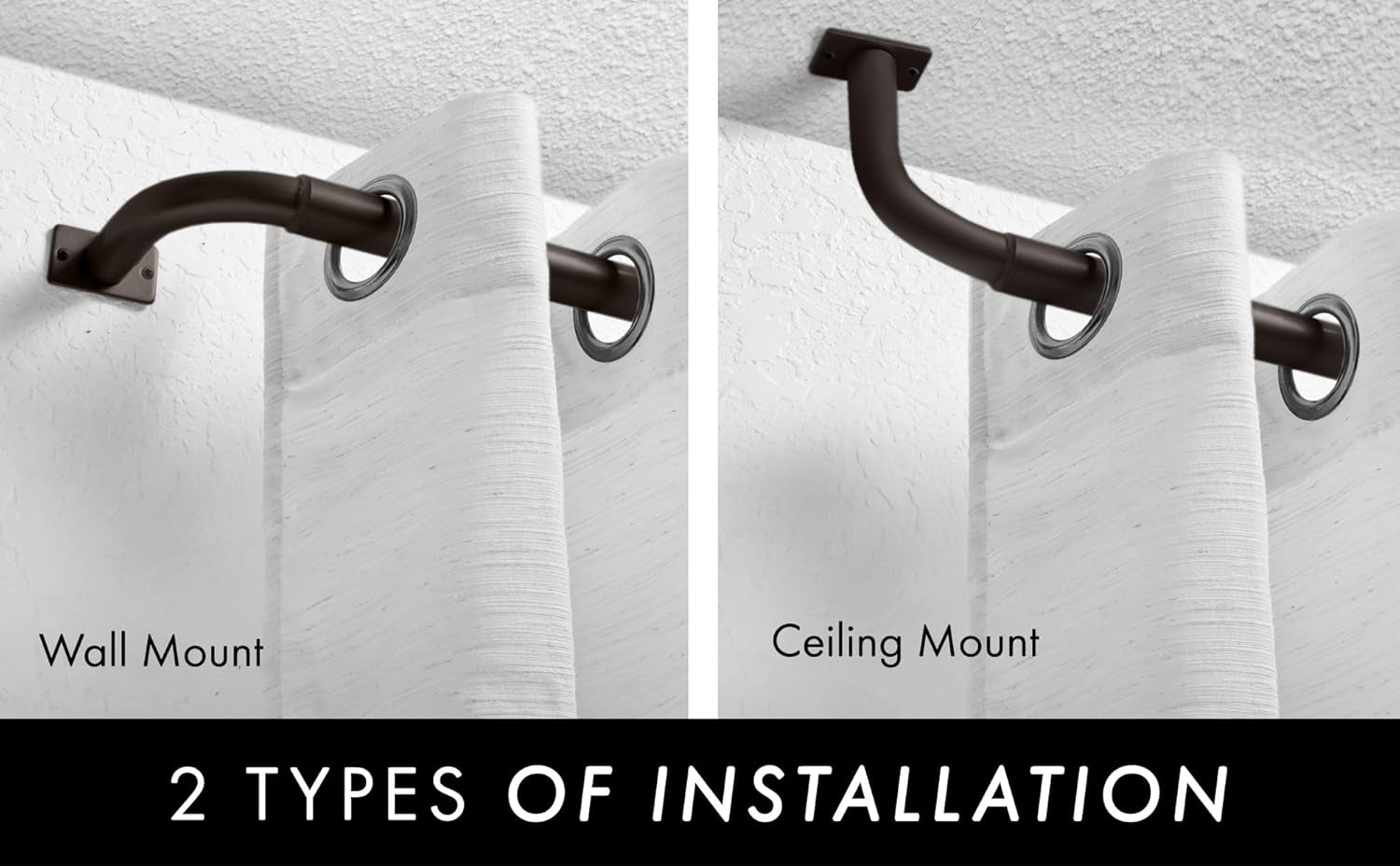 1-Inch Diameter Wrap around Blackout Curtain Rod, 48-Inch to 84-Inch, Oil-Rubbed Bronze