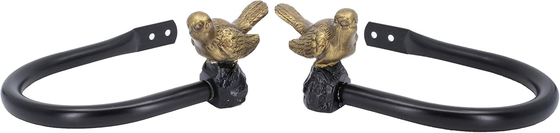 Set of 2 Decorative Bird Window Curtain Holdbacks for Draperies, Renaissance Gold