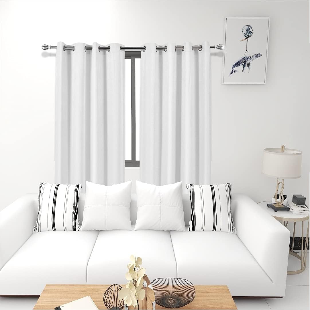 Blackout Curtains for Bedroom, Room Darkening Curtains Drapes 2 Panels Extra Thick Thermal Insulated Curtain with Grommets for Living Room (42" W X 63" L, White)