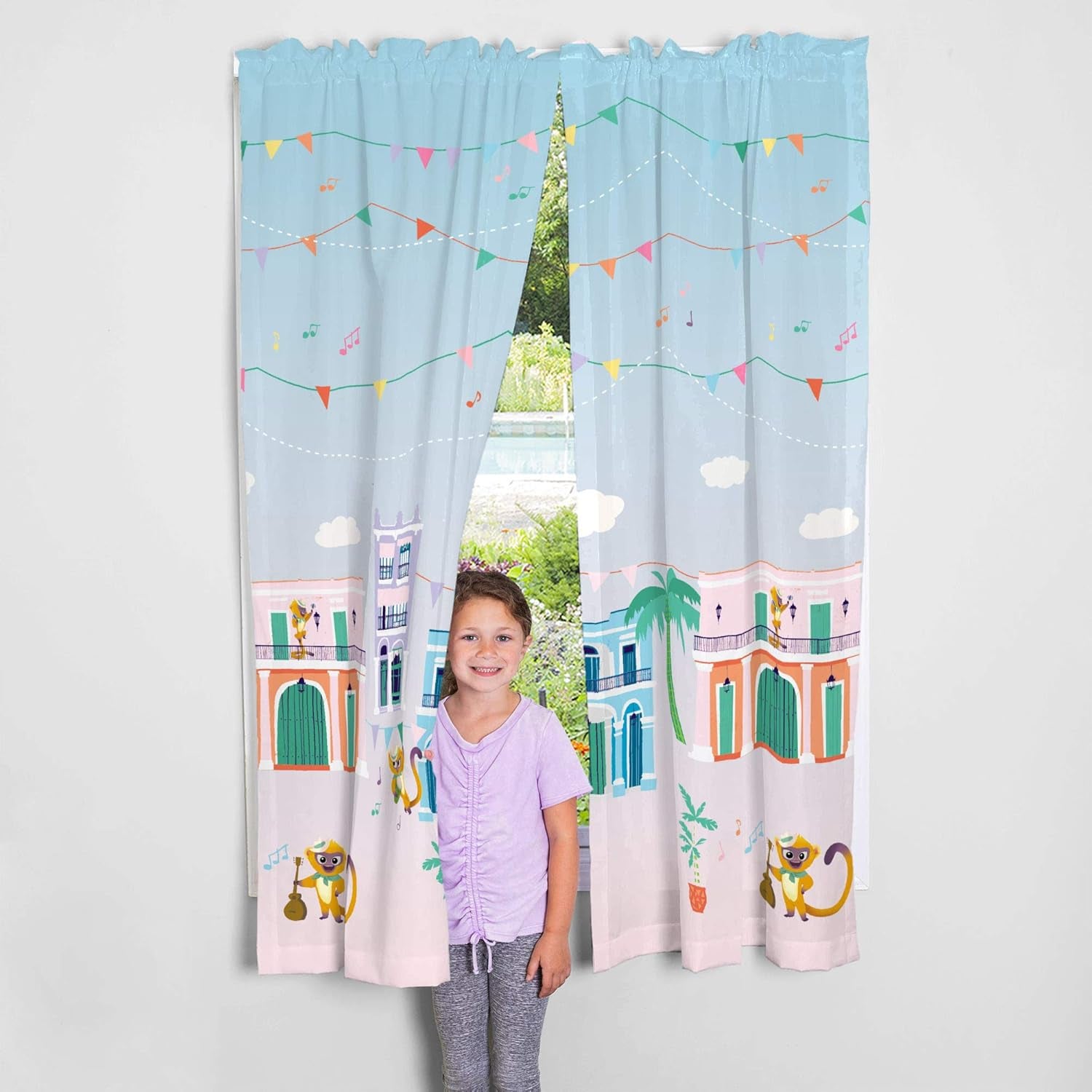 Kids Window Curtain Panels Drapes Set, 82 in X 63 In, Sony Vivo