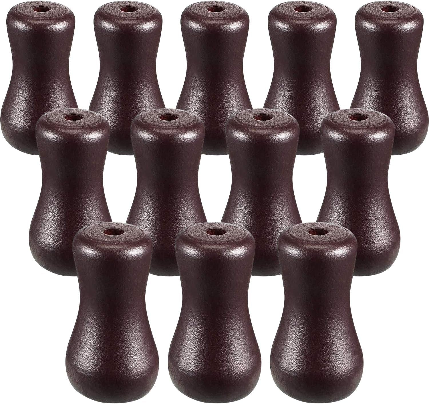 12 Pieces Blind Pull Cord Knobs Wood Cord Tassels Window Blinds Wood Cord Tassels Wooden Hanging Ball Pulls for Curtain Craft (Brown)