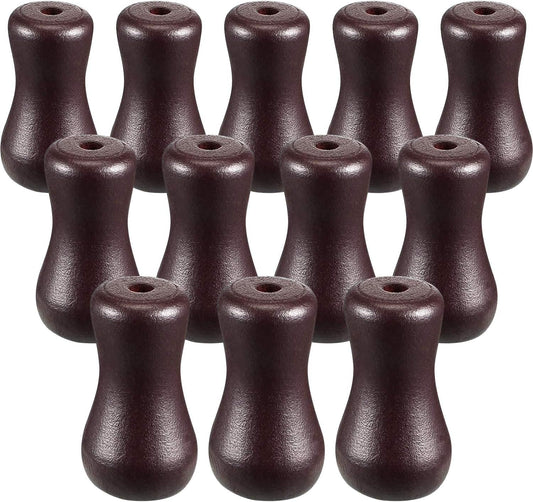 12 Pieces Blind Pull Cord Knobs Wood Cord Tassels Window Blinds Wood Cord Tassels Wooden Hanging Ball Pulls for Curtain Craft (Brown)