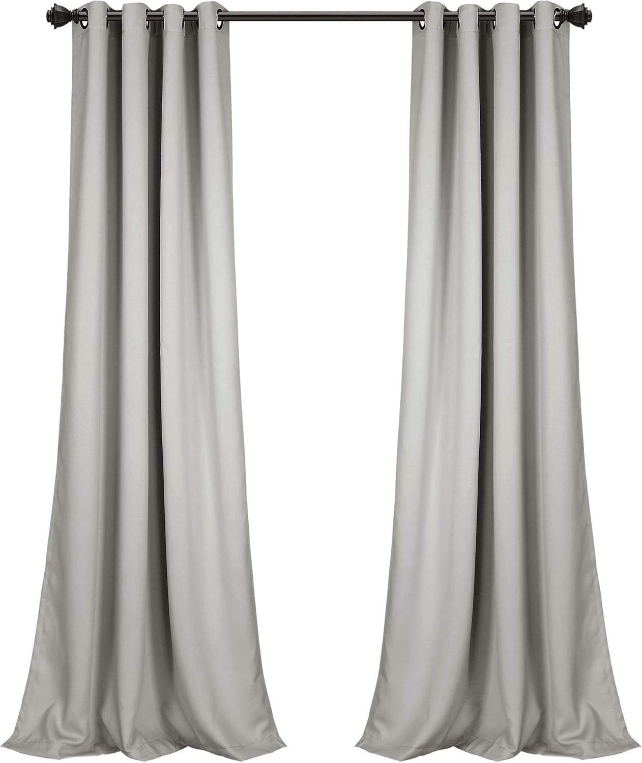 Insulated Grommet Blackout Window Curtain Panels, Pair, 52" W X 120" L, Light Gray - Classic Modern Design - 120 Inch Curtains - Extra Long Curtains for Living Room, Bedroom, or Dining Room