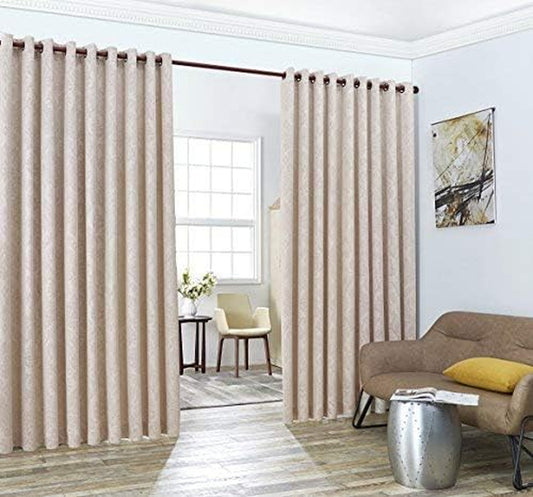 Linen Zone Ivory Beige Extra Wide Curtains for Wall Partition. Sliding Hanging Room Dividers Come as Set of 2 Dividers for Bedroom or Can Be Used as Privacy Screen. (Evelyn 108 X 108 Ivory)