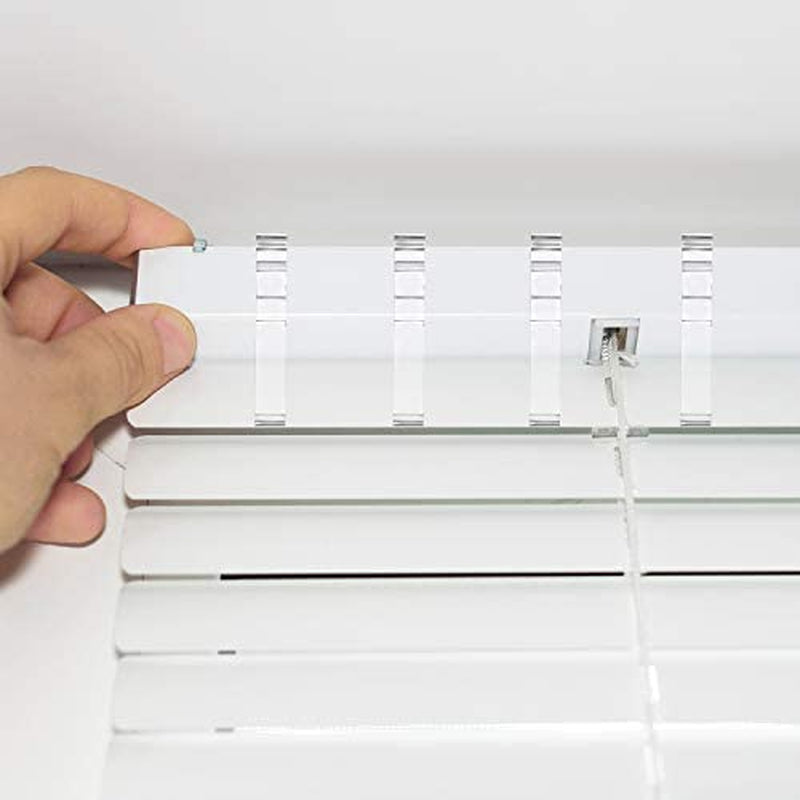 2.5 Inch Window Hidden Valance Blind Clips Clear Plastic Valance Retainer Clips for Horizontal Blind(12 Pieces)