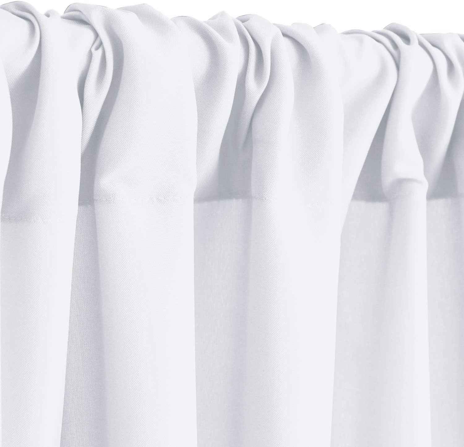 White Backdrop Curtains for Parties, Polyester Photography Backdrop Drapes for Family Gatherings, Wedding Decorations, 5Ftx10Ft, Set of 2 Panels