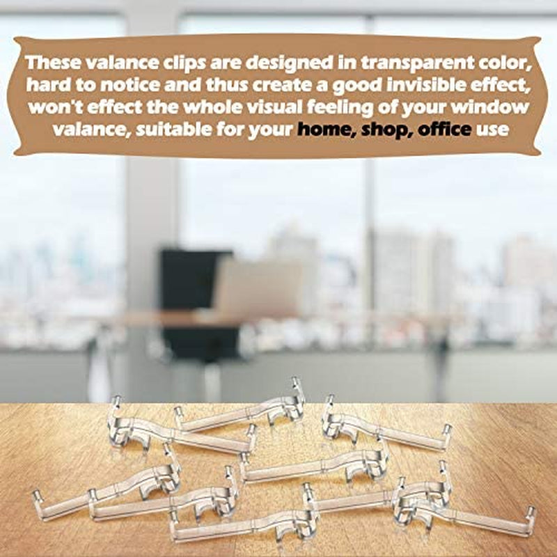 2.5 Inch Window Hidden Valance Blind Clips Clear Plastic Valance Retainer Clips for Horizontal Blind(12 Pieces)