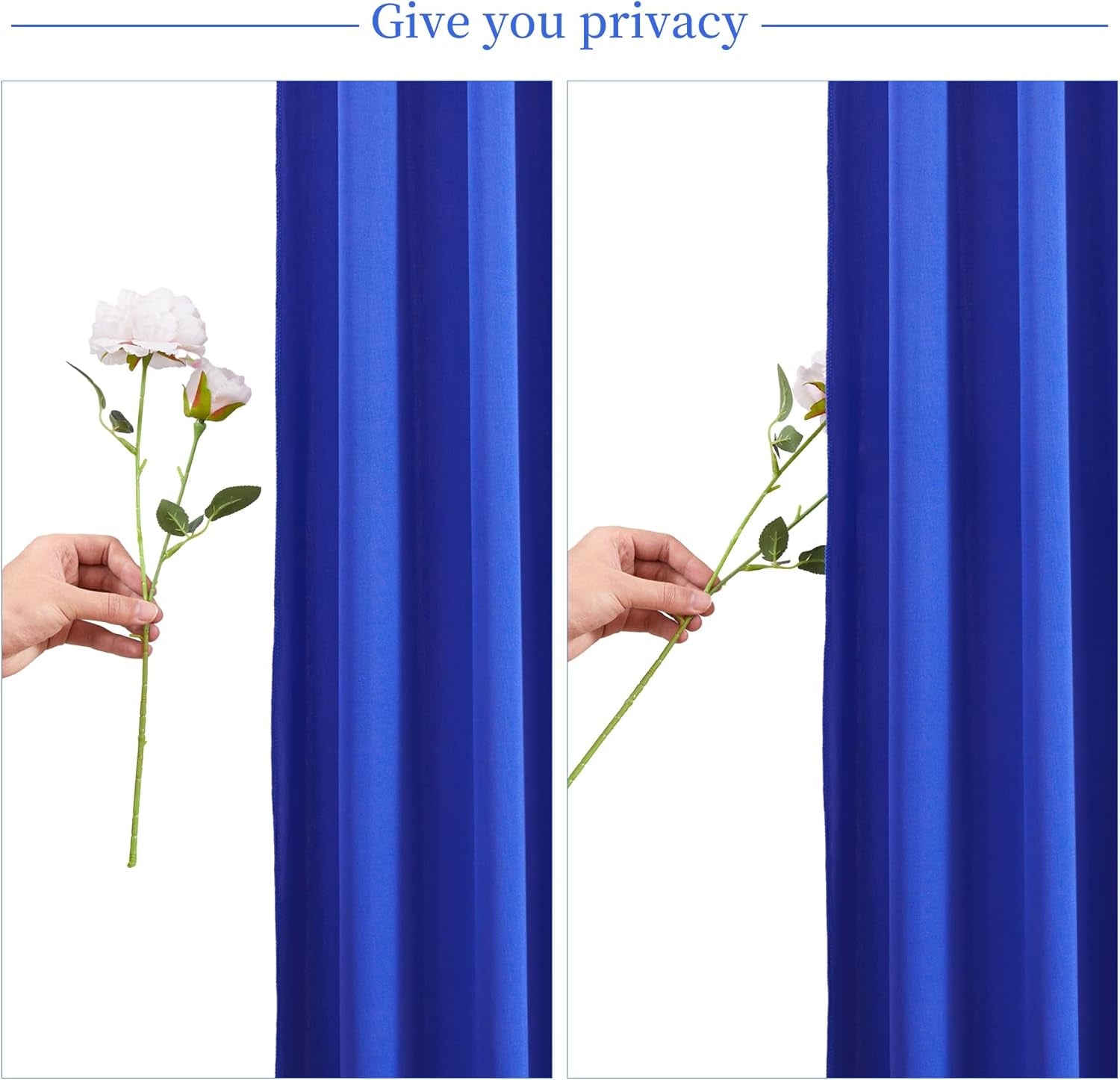 10Ft X 10Ft Royal Blue Backdrop Curtain for Parties Blue Wrinkle Free Backdrop Drapes Panels for Baby Shower Birthday Party Wedding Photo Photography Polyester Fabric Background Decoration