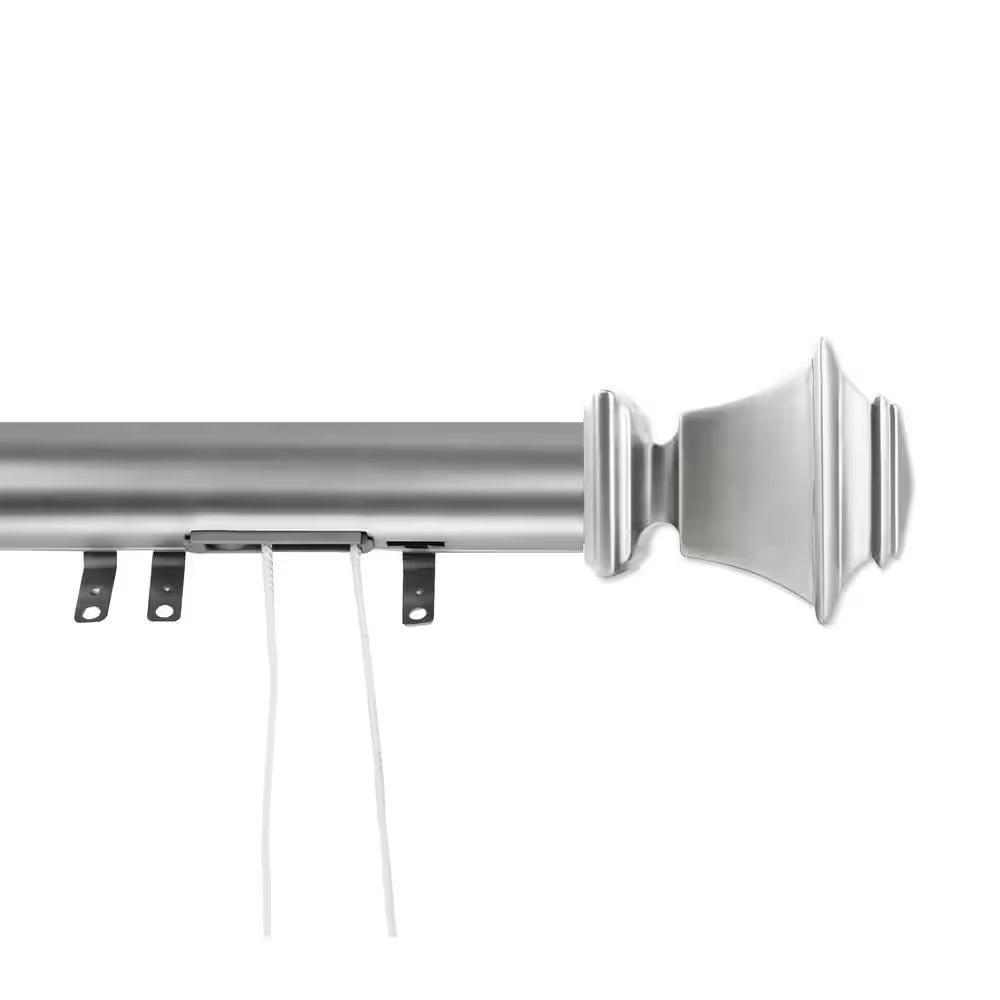Bach 48 In. - 84 In. Traverse Curtain Rod in Satin Nickel
