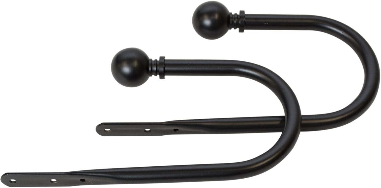 Set of 2 Decorative Black Ball End Window Curtain Holdbacks for Draperies