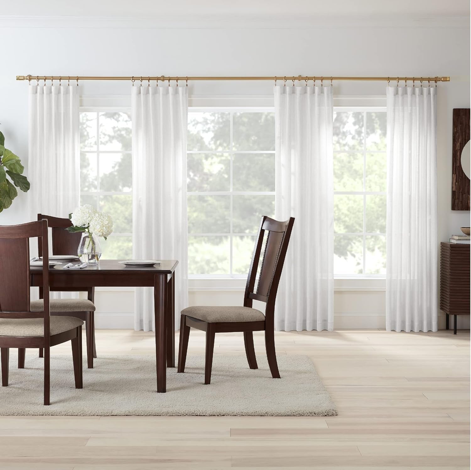 Premium Collection Single Curtain Rod Set with Cylinder Finials - 144 to 240 In, Warm Gold