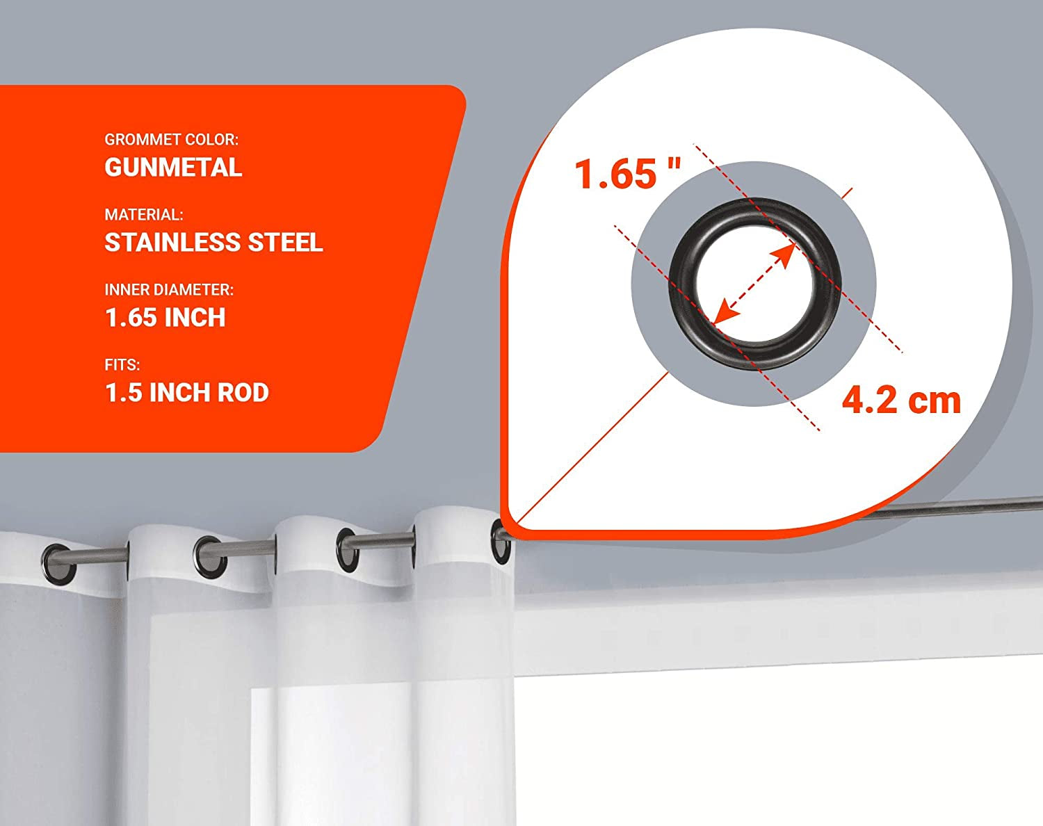 Linen Zone Ivory Beige Extra Wide Curtains for Wall Partition. Sliding Hanging Room Dividers Come as Set of 2 Dividers for Bedroom or Can Be Used as Privacy Screen. (Evelyn 108 X 108 Ivory)