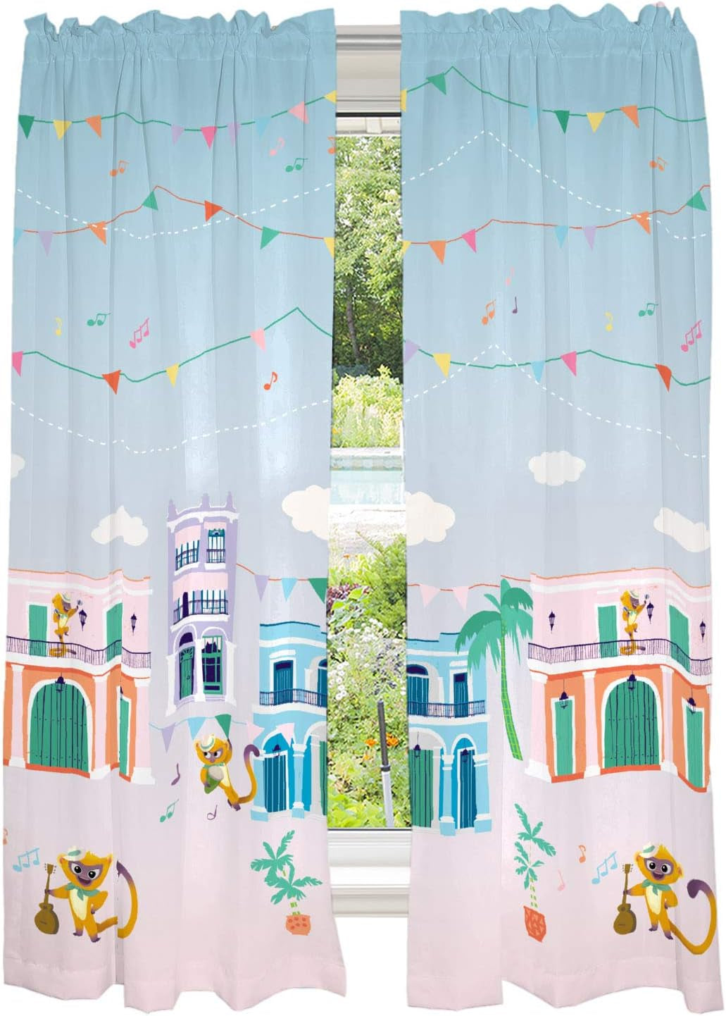 Kids Window Curtain Panels Drapes Set, 82 in X 63 In, Sony Vivo