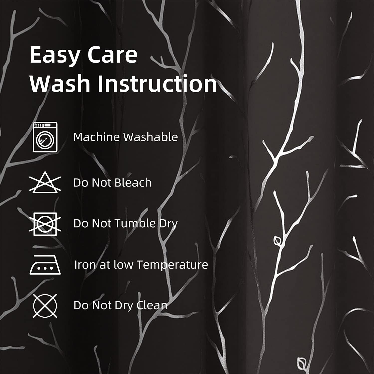 Blackout Curtains Tree Branches Design Window Curtains 84 Inches Long 2 Panels Grommet Thermal Insulated Darkening Curtains for Bedroom 52W X 84L Brown