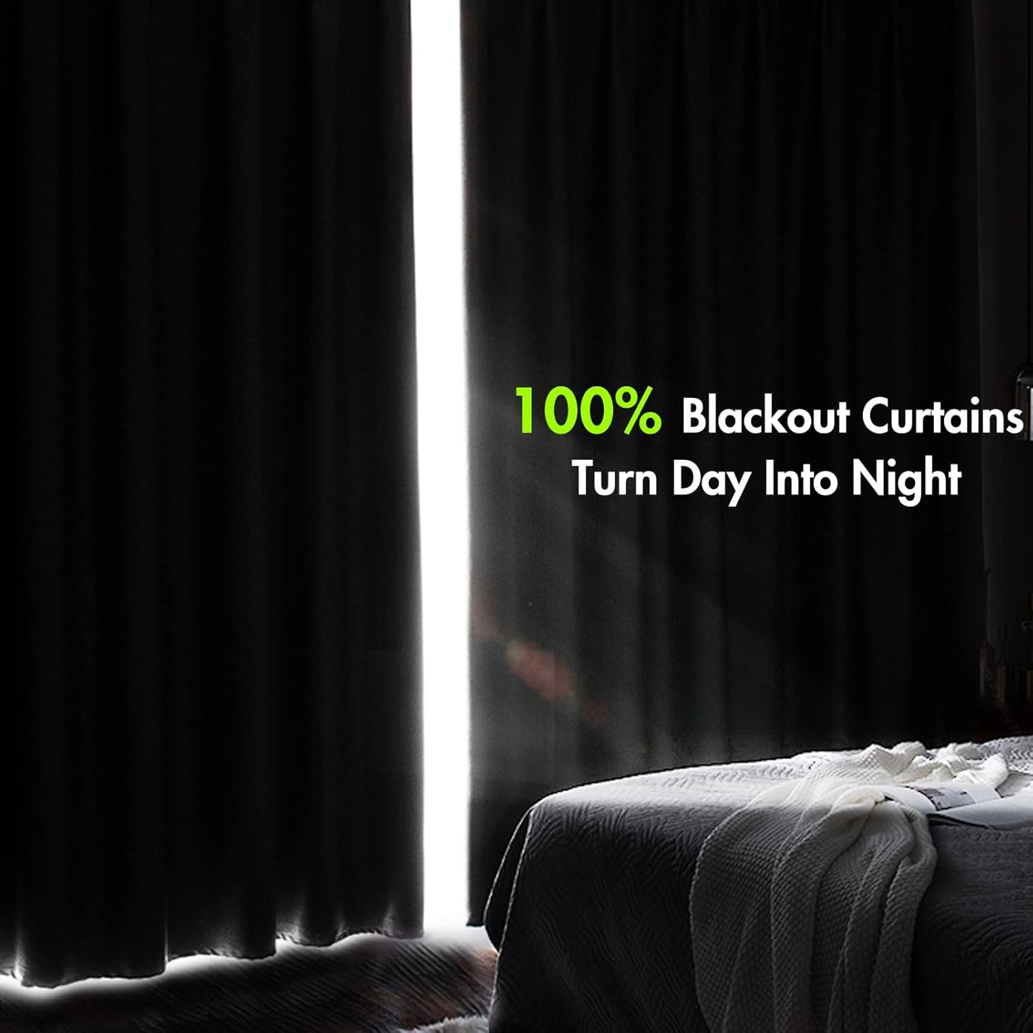 100% Blackout Curtains Thermal Insulated Solid Grommet Curtains/Drapes/Shades for Bedroom Living Room 2 Panels Brown 52X90 Inch
