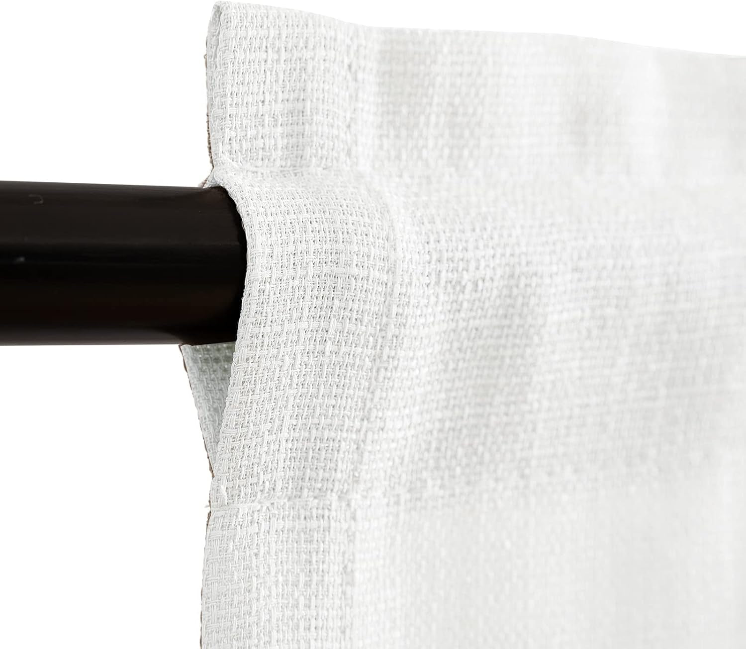 White Kitchen Curtains 36 Inch Length Casual Weave Textured Cafe Curtains Semi Sheer Short Drapes for Bathroom Bedroom Tier Drapes Rod Pocket Half Window Treatments 2 Panels