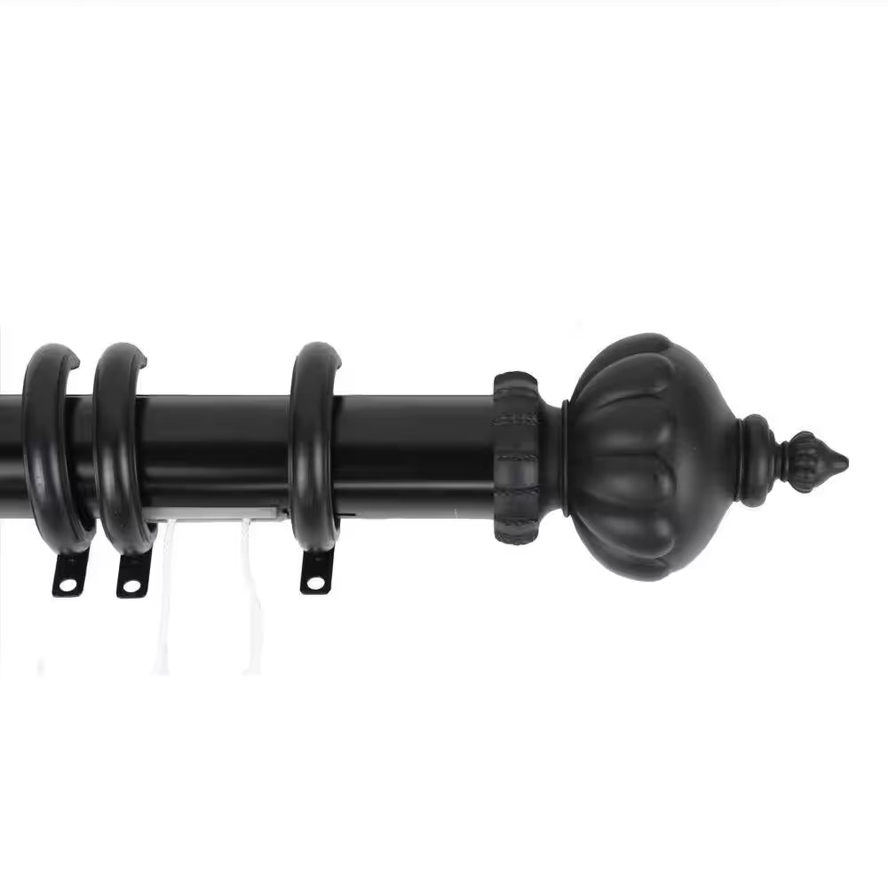 30 In. - 48 In. Imperial Decorative Traverse Rod in Black with Rings