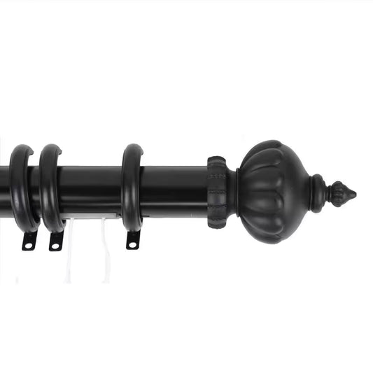 30 In. - 48 In. Imperial Decorative Traverse Rod in Black with Rings