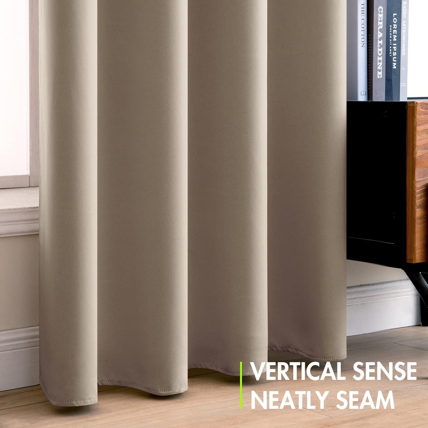 100% Blackout Curtains Thermal Insulated Solid Grommet Curtains/Drapes/Shades for Bedroom Living Room 2 Panels Brown 52X90 Inch