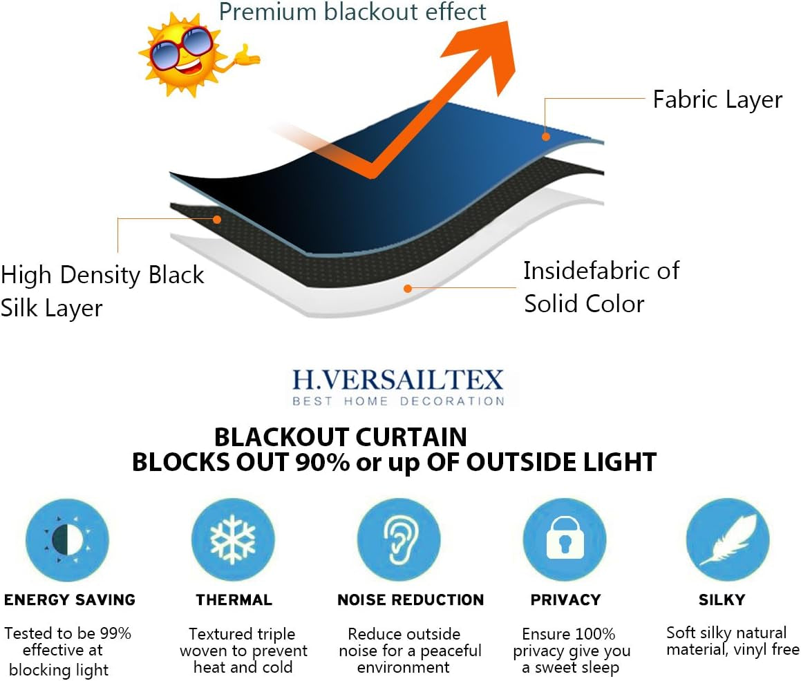 Printed Design Blackout Curtains for Bedroom 96 Inch Length Thermal Insulated Curtains for Bedroom Living Room Modern Grommet Window Drapes 2 Panels Set, Taupe and Red