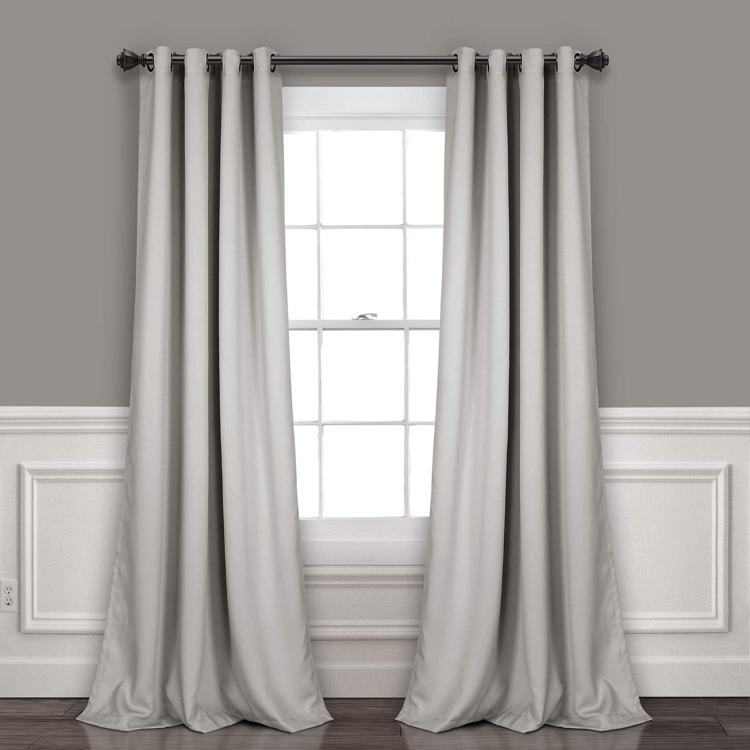 Insulated Grommet Blackout Window Curtain Panels, Pair, 52" W X 120" L, Light Gray - Classic Modern Design - 120 Inch Curtains - Extra Long Curtains for Living Room, Bedroom, or Dining Room