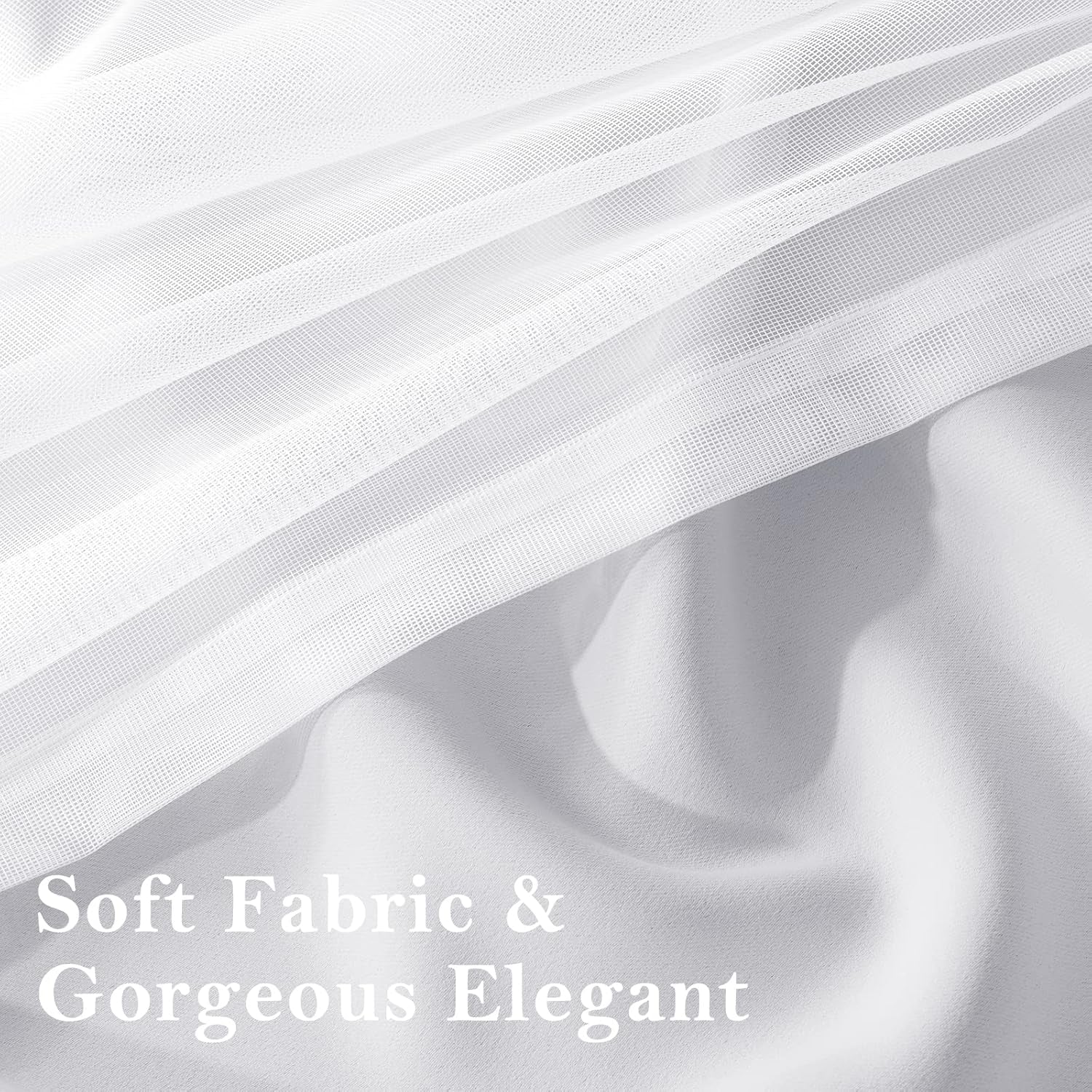 Double Layer Curtains Greyish White Blackout Curtains 96 Inch Length 2 Panels Nursery Grommet Drapes with Sheer Overlay for Girls Kids Bedroom