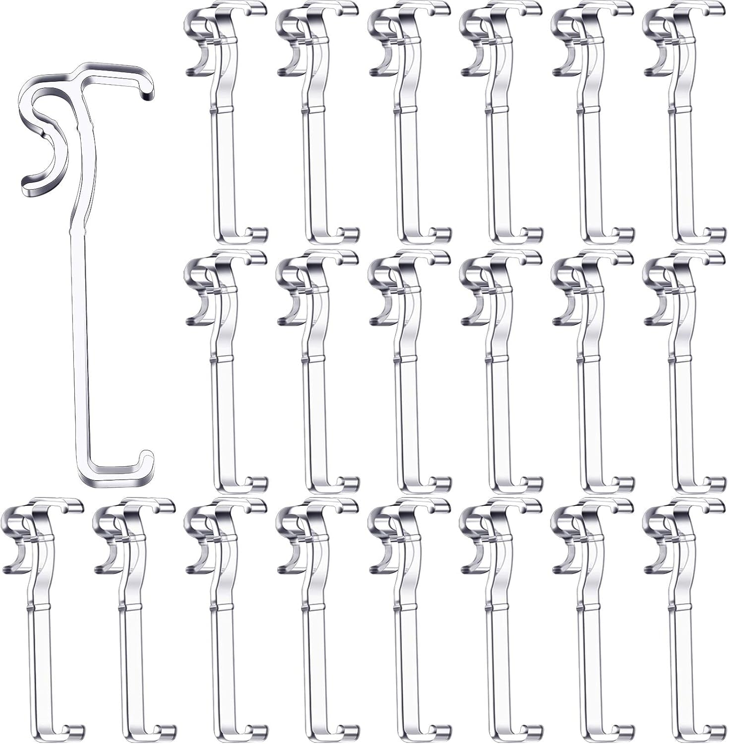 2.5 Inch Window Hidden Valance Blind Clips Clear Plastic Valance Retainer Clips for Horizontal Blind(20 Pieces)