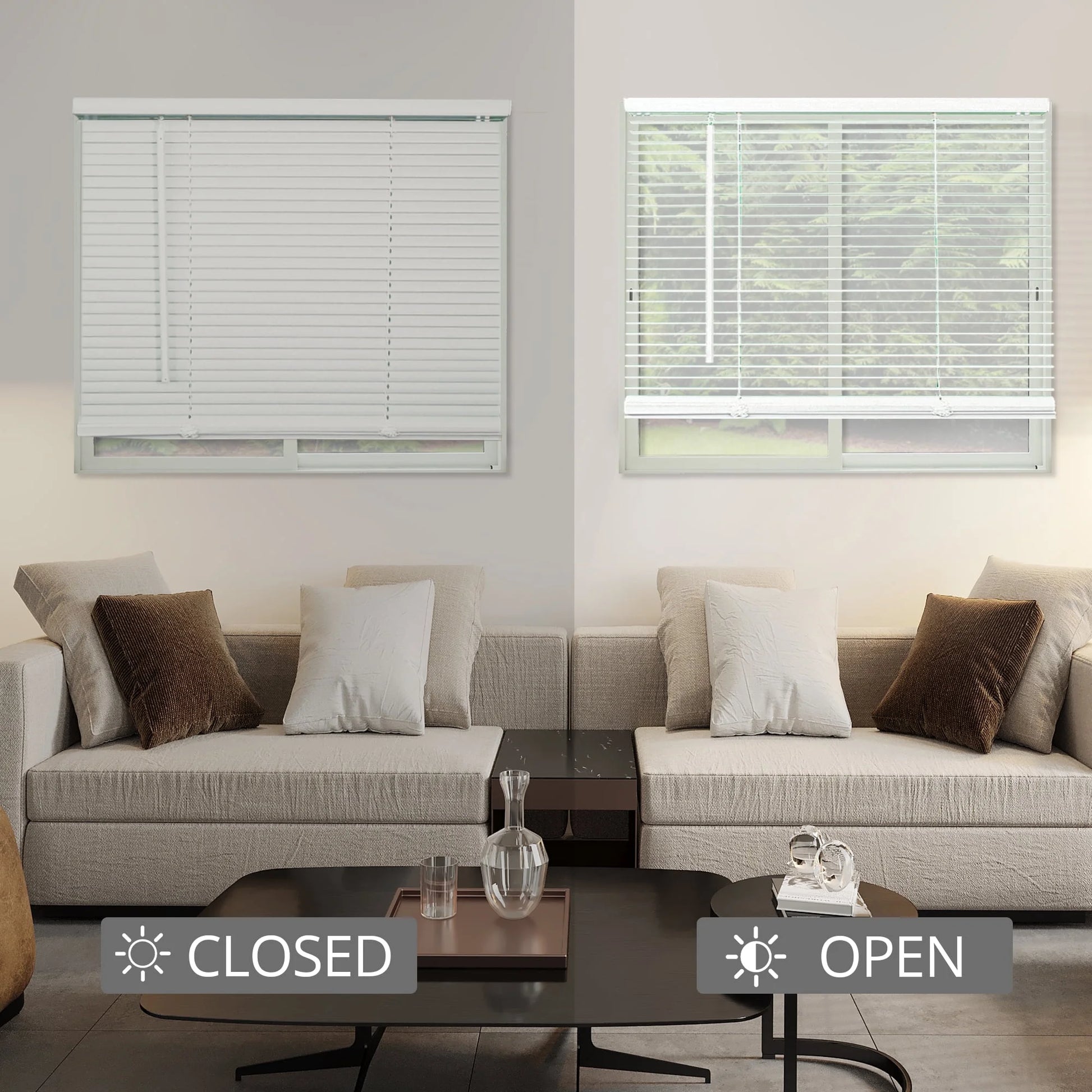 Cordless 1-Inch Vinyl Mini Window Blinds, Gloss White (Room Darkening) 30"W X 48"H