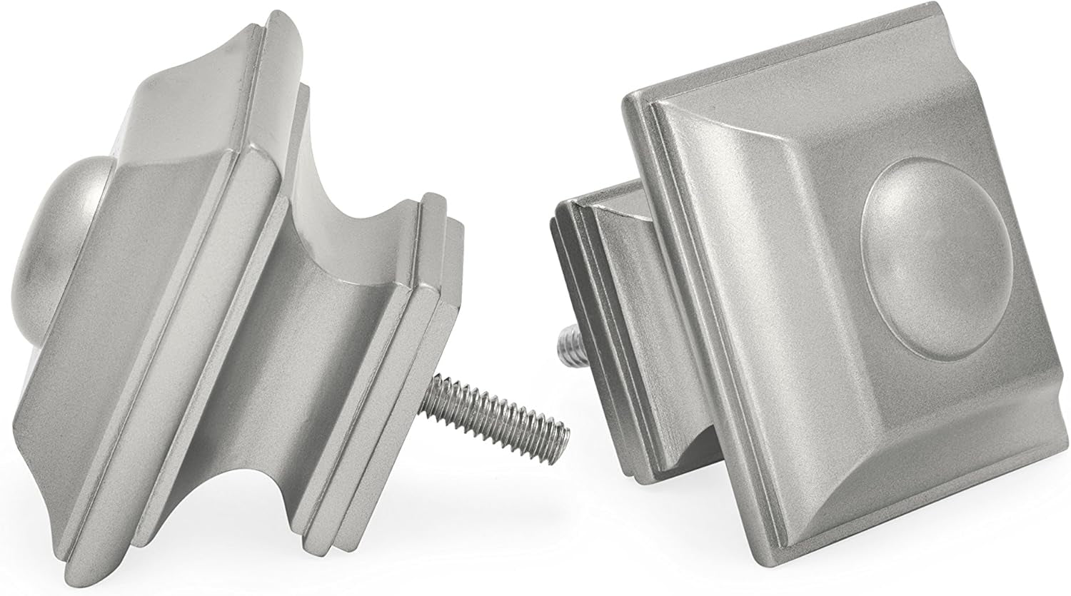 Drapery Treatment Window Curtain Rod - Square Design 1 1/8 Rod. 28 to 48 Inch. Satin Nickel