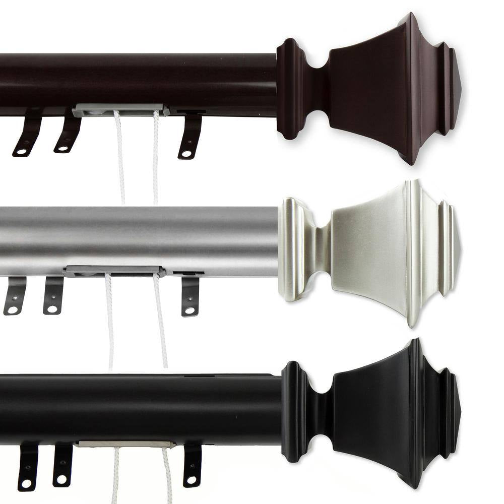 Bach 48 In. - 84 In. Traverse Curtain Rod in Satin Nickel
