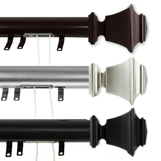 Bach 48 In. - 84 In. Traverse Curtain Rod in Satin Nickel