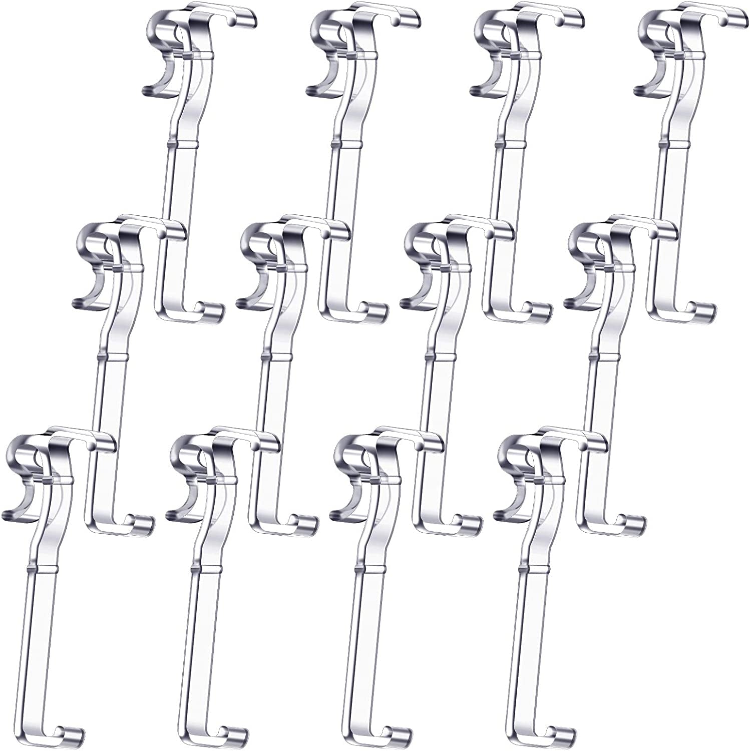 2.5 Inch Window Hidden Valance Blind Clips Clear Plastic Valance Retainer Clips for Horizontal Blind(12 Pieces)