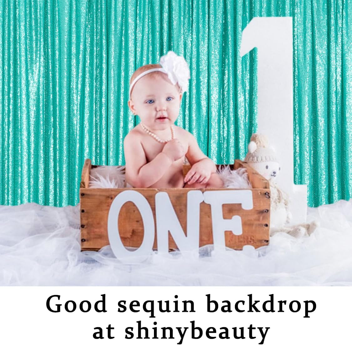 Sequin Curtains 2 Panels 2Ftx8Ft Teal Glitter Curtain Backdrop Party Background Drapes for Wedding Christmas New Year (2Ftx8Ftx2Pc, Teal)