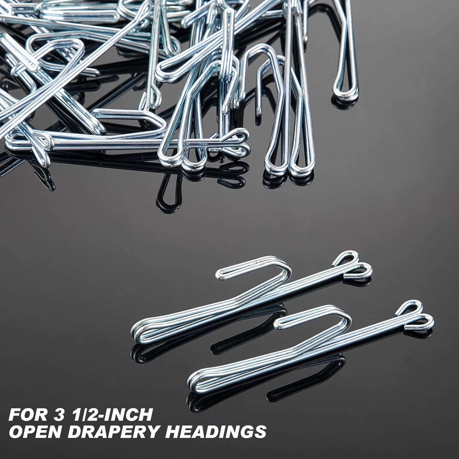 30 Pieces Slip on Drapery Hooks Metal Pins Stainless Steel Drapery Pins and Hook Door Curtain Hangers for Window Door Curtain and Bathroom (Silver)