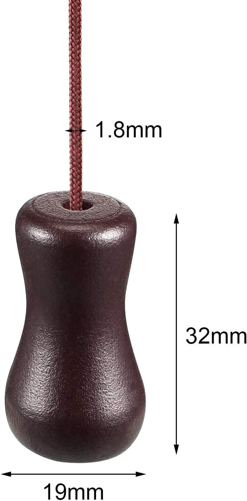 12 Pieces Blind Pull Cord Knobs Wood Cord Tassels Window Blinds Wood Cord Tassels Wooden Hanging Ball Pulls for Curtain Craft (Brown)
