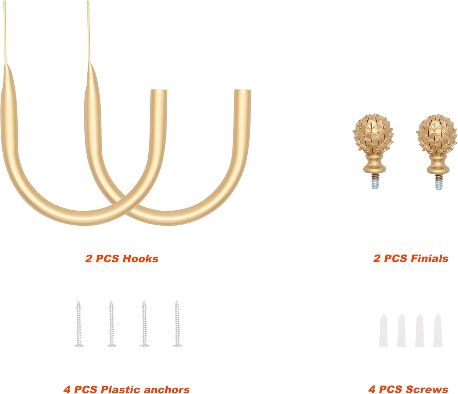 Set of 2 Decorative Artichoke Window Curtain Holdbacks for Draperies, Royal Gold