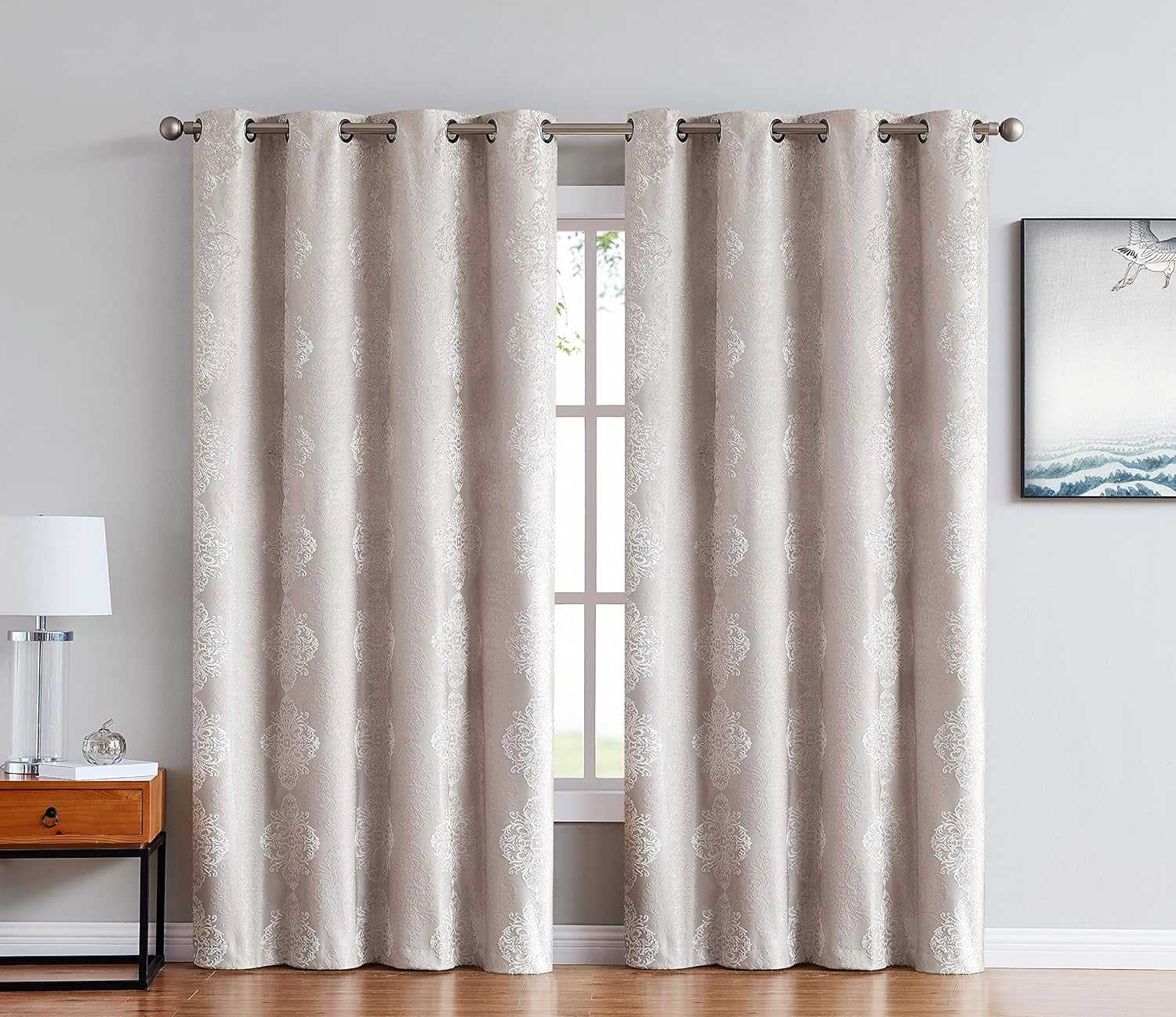Linen Zone 1 Pair of 100% Blackout Brown Linen Room Darkening Curtain Panels. Modern Total Blackout Curtains for Bedroom, Kids Room, Nursery, Living Room or Home Office. (Roberta 52 X 84 Linen)
