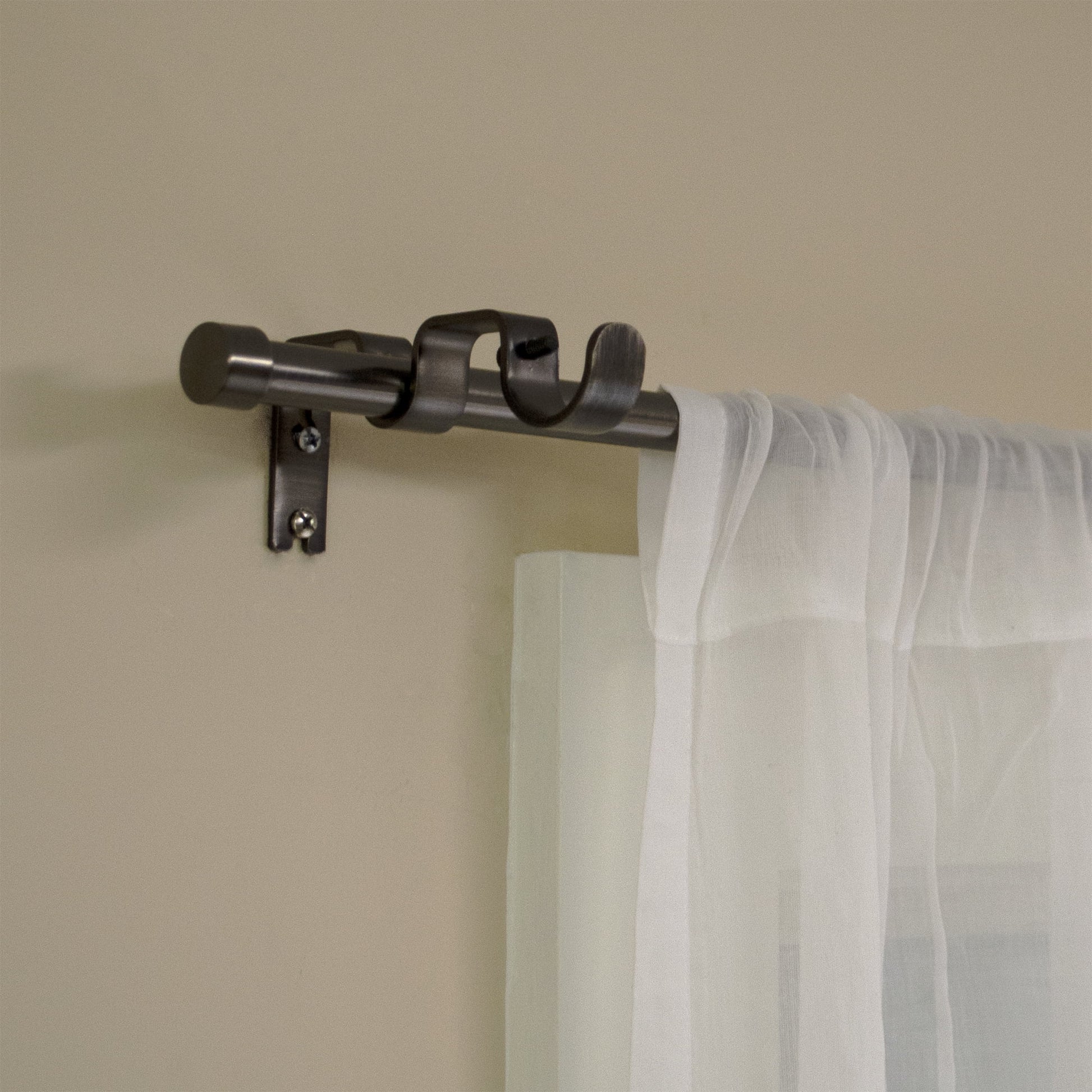 Better Homes and Gardens 5/8" Diameter Plated Pewter Add-On Rod Set, 44 - 120" Expandable Width