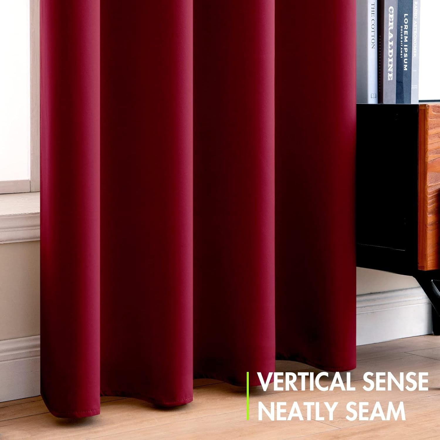 100% Blackout Curtains Thermal Insulated Solid Grommet Curtains/Drapes/Shades for Bedroom Living Room 2 Panels, 52" X 84", Burgundy Red