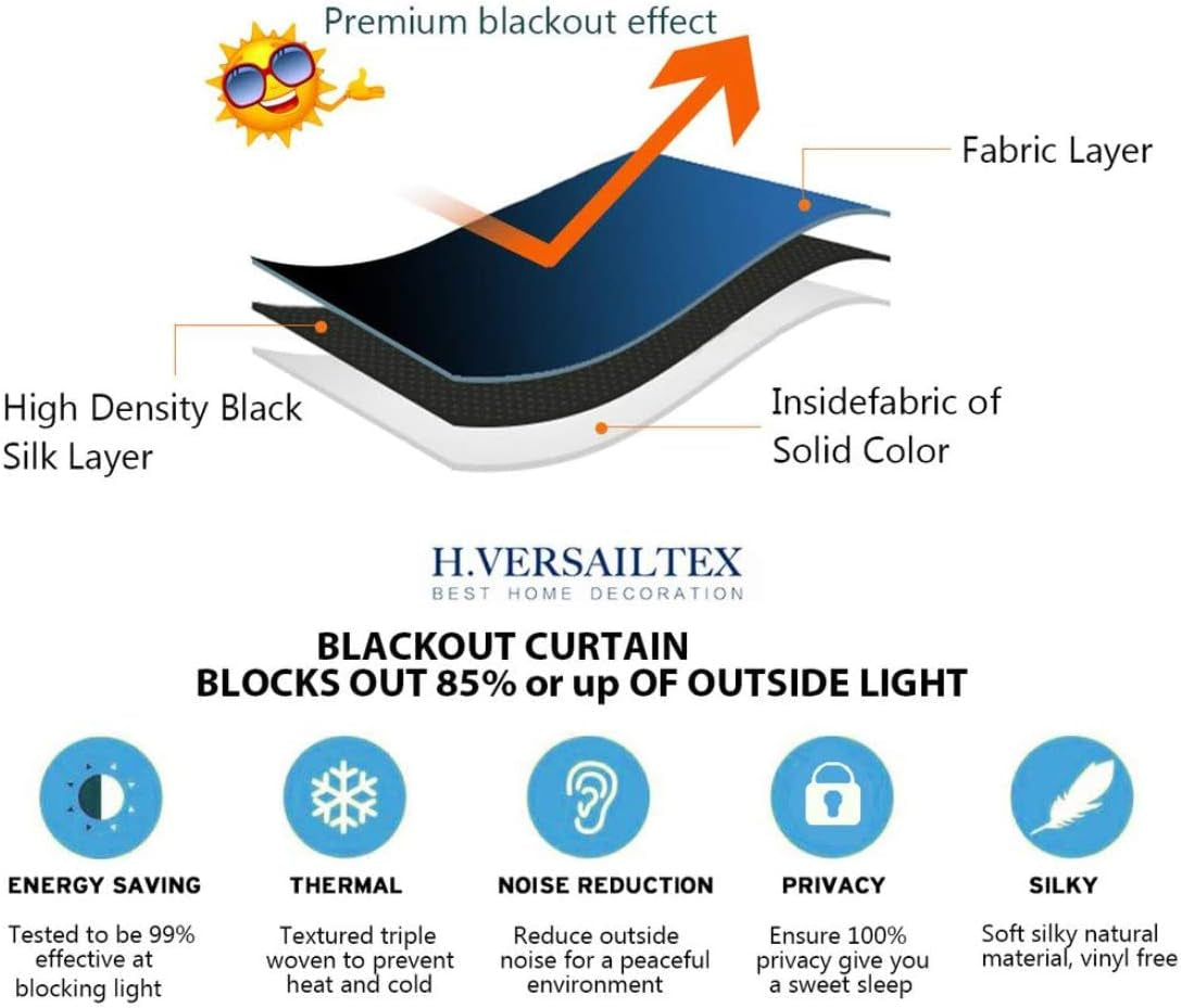 Blackout Curtains for Bedroom 84 Inches Length Thermal Insulated Birds Rustic Printed Curtain Drapes for Living Room Energy Efficient Room Darkening Home Decoration Pair 2 Panels, Sage