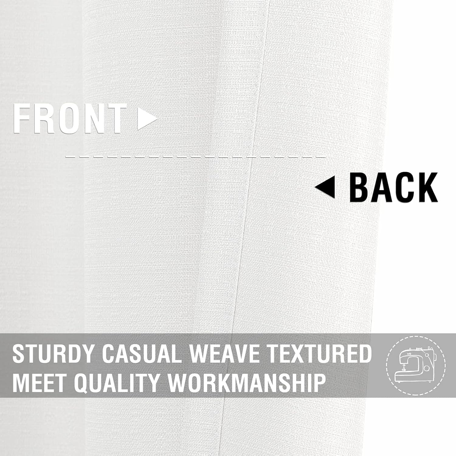 White Kitchen Curtains 36 Inch Length Casual Weave Textured Cafe Curtains Semi Sheer Short Drapes for Bathroom Bedroom Tier Drapes Rod Pocket Half Window Treatments 2 Panels