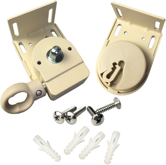 Universal Mounting Brackets of Exterior Sun Shades,Outdoor/Indoor Roller up Blinds(Crank Operated/Cordless System) Beige