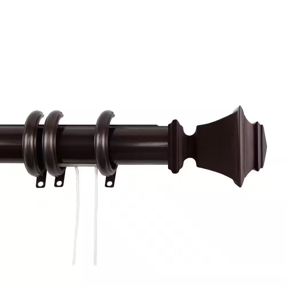 Bach 66 In. - 120 In. Traverse Curtain Rod in Cocoa