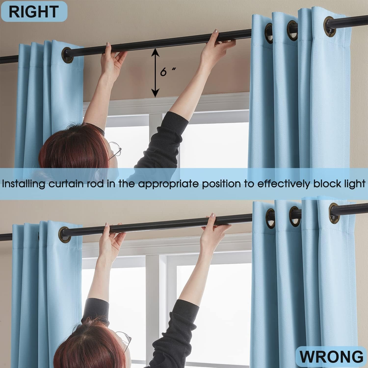 100% Blackout Curtains, Full Shade 90 Inches Long Complete Light Blocking Drapes for Living Room,Thermal Insulated Bedroom Window Treatment Drapes (2 Panels,Haze Blue, 42 X 90 Inch)