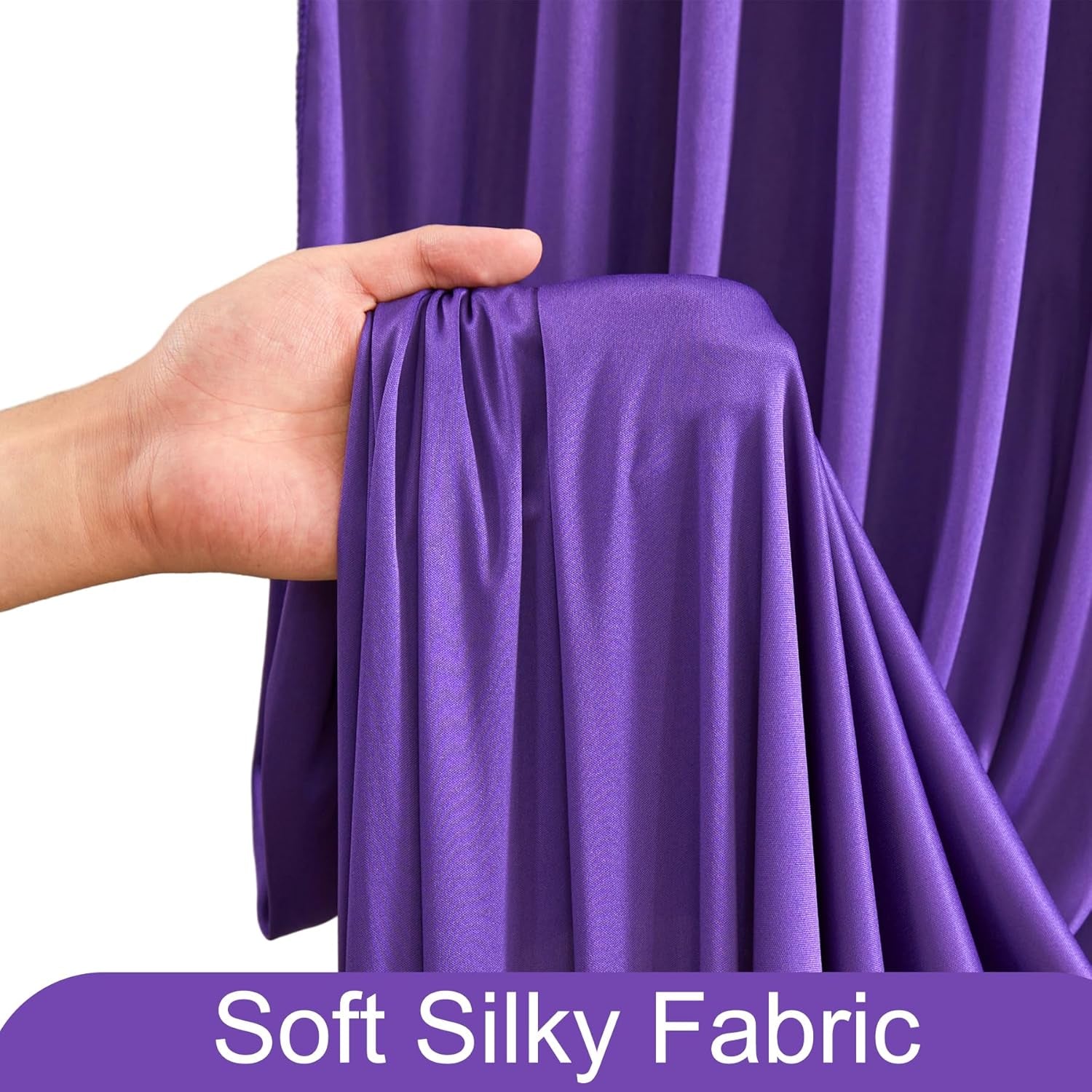 10Ft X 7Ft Purple Backdrop Curtain for Parties Purple Wrinkle Free Backdrop Drapes Panels for Wedding Birthday Party Baby Shower Photo Photography Polyester Fabric Background Decoration