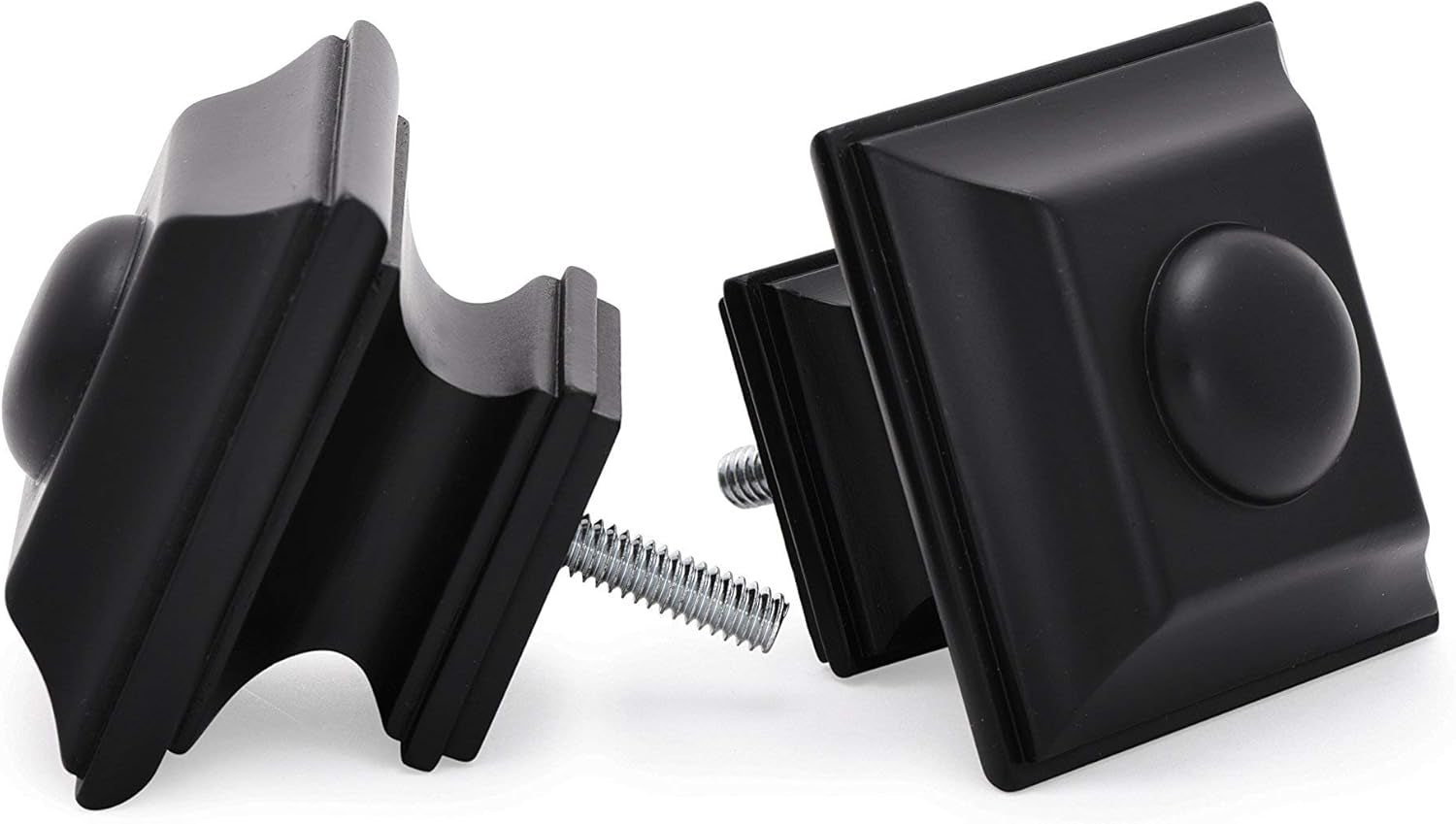 Drapery Treatment Window Curtain Rod - Square Design 1 1/8 Rod. 28 to 48 Inch. Black