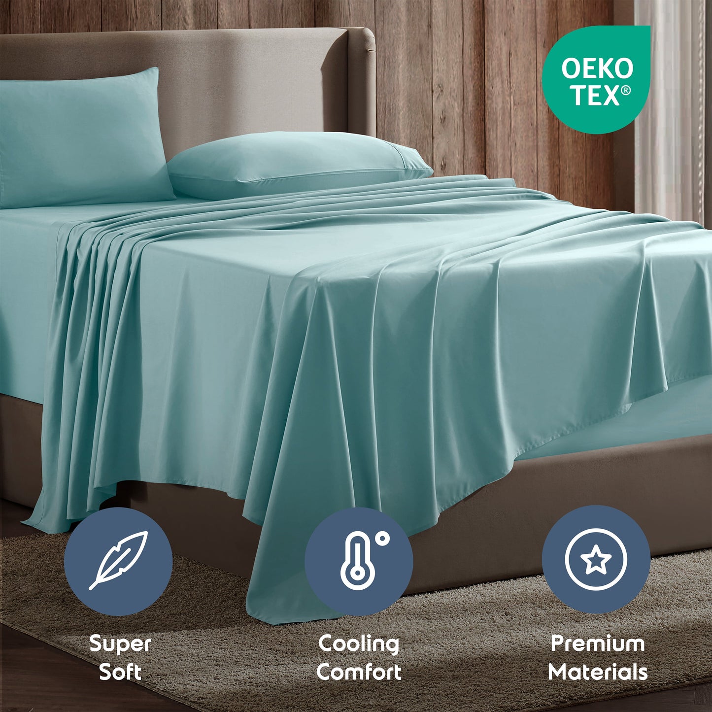 Full Size Sheets Set,1800 Series Extra Deep Pocket Bed Sheets Soft Microfiber Full Sheets, 4 Piece Sheets Full