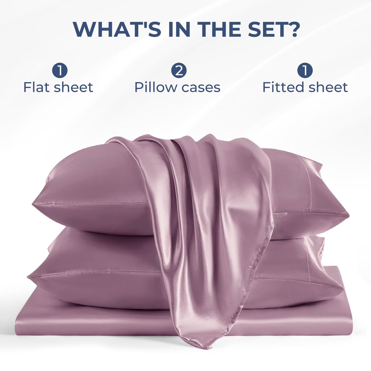 Satin Sheets, Full Size Soft Silky Sheet Set,4 Pieces, Red Bean Sand